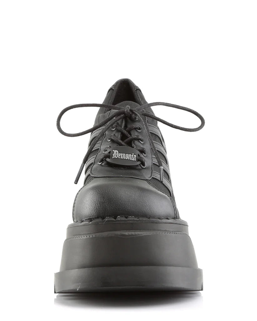Demonia Stomp Women's Oxford Black Platforms - InstaWOW Shop