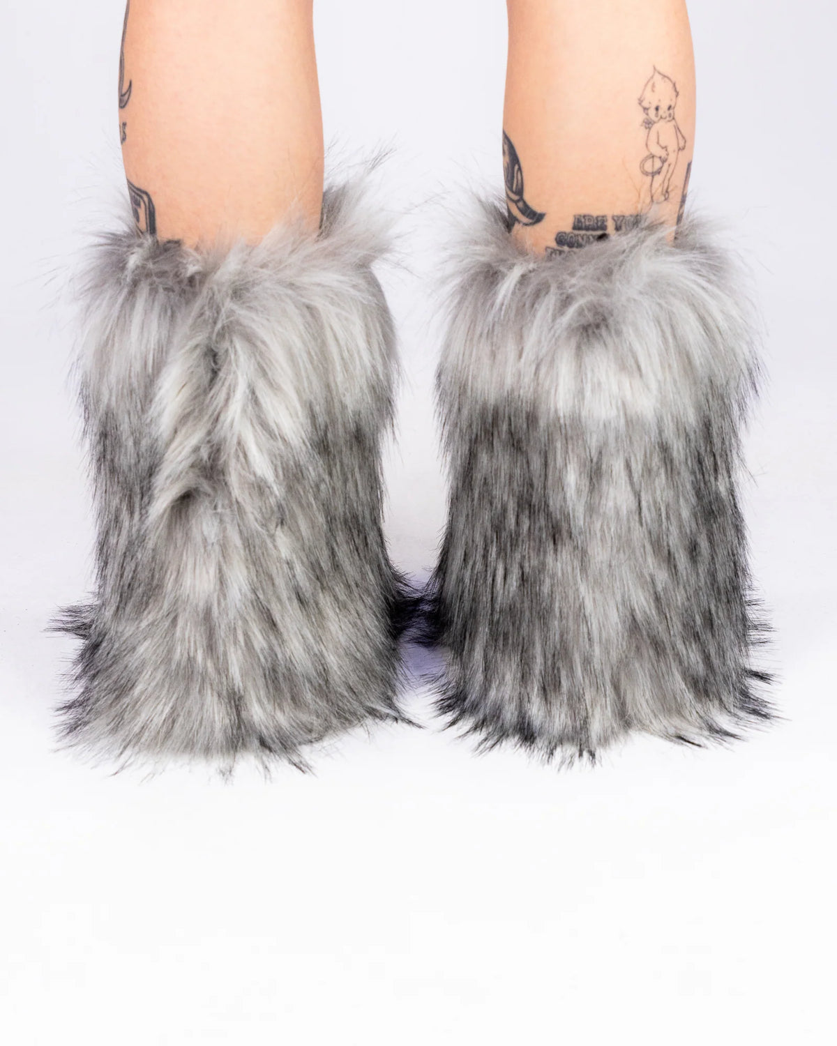 Women's Gray Boots With The Fur