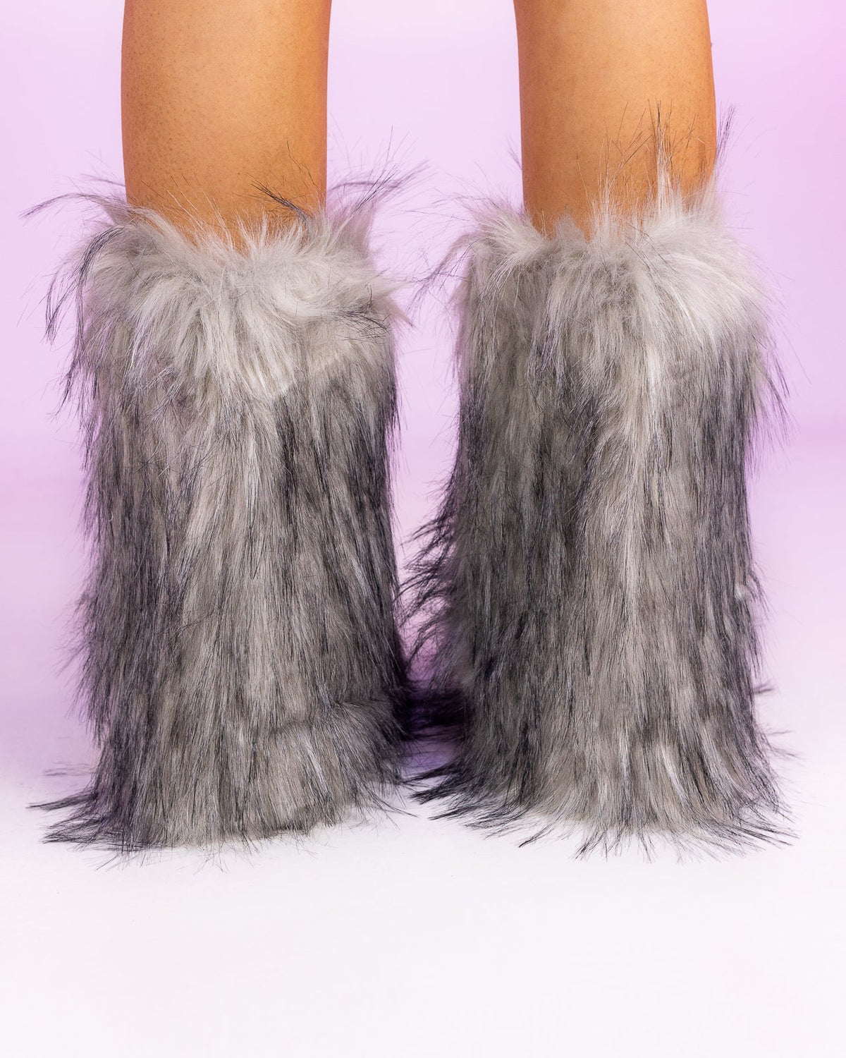 Women's Gray Boots With The Fur