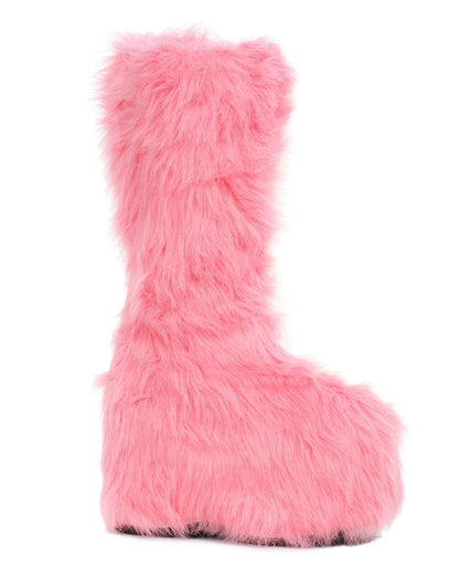 Pink Electric Fuzz Women's Faux Fur Platform Boots