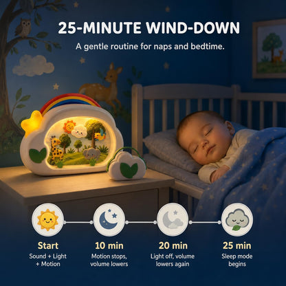 Baby Crib Soother, Safari Musical Toy with Light 6-12 Months