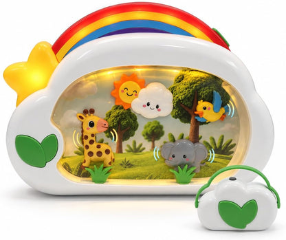 Baby Crib Soother, Safari Musical Toy with Light 6-12 Months