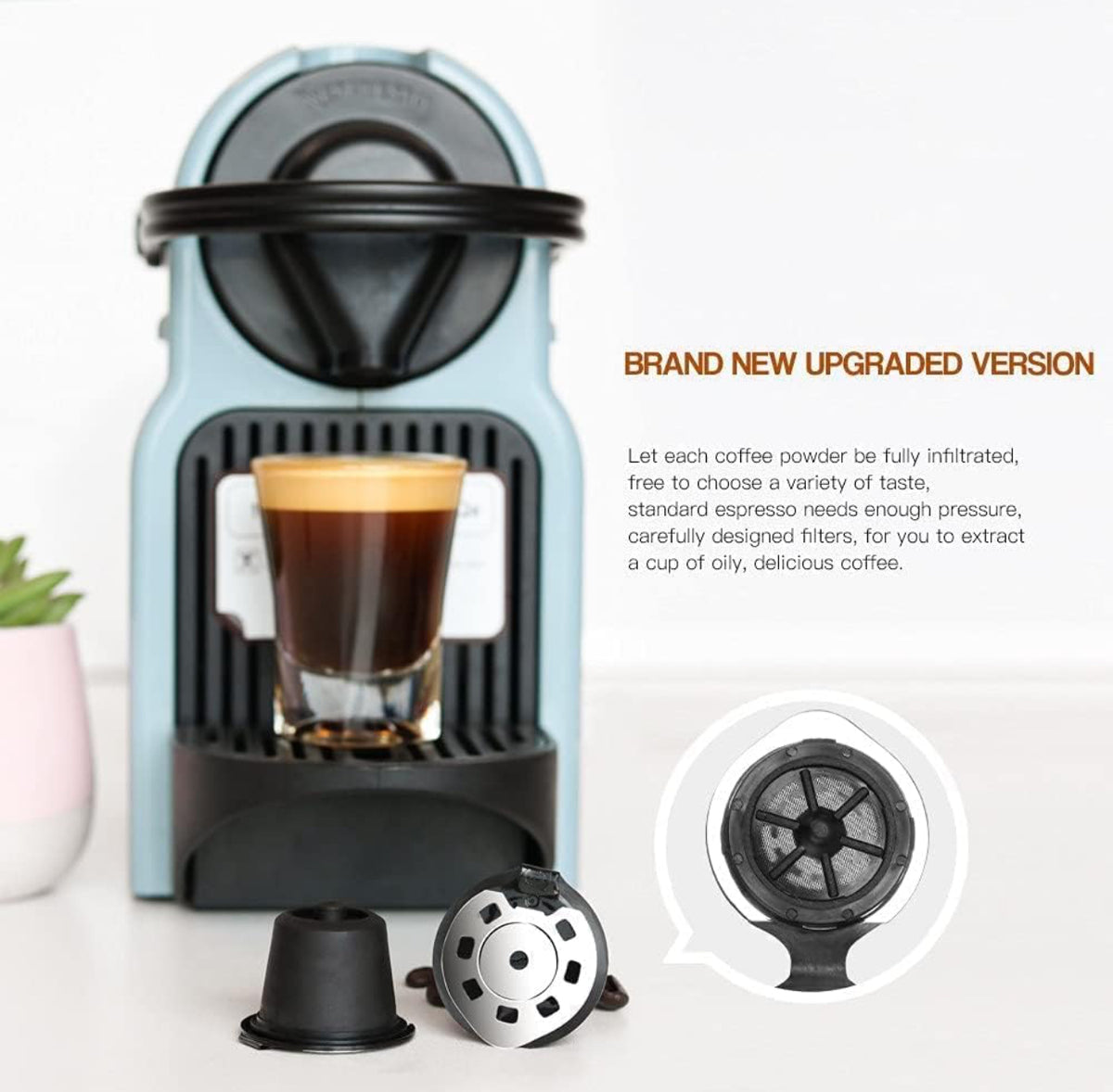 Stainless Steel Reusable Coffee Capsule Refillable Pods For Nespresso