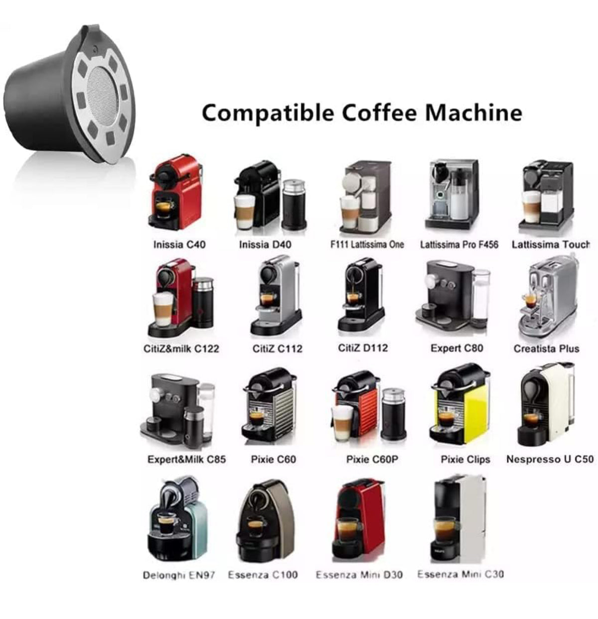 Stainless Steel Reusable Coffee Capsule Refillable Pods For Nespresso