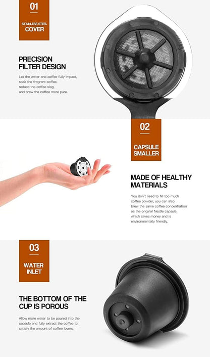 Stainless Steel Reusable Coffee Capsule Refillable Pods For Nespresso
