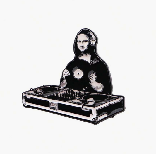 Mona Lisa DJ Brooch Enamel Pin