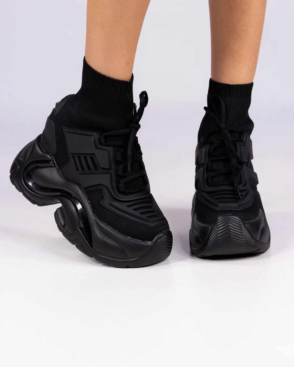 Cutting Edge Women's Black Wedge Sneakers - InstaWOW Shop