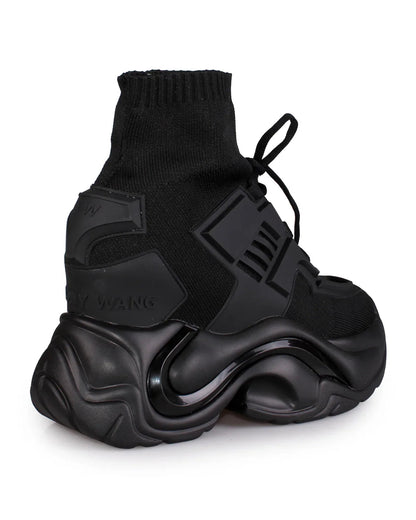 Cutting Edge Women's Black Wedge Sneakers - InstaWOW Shop
