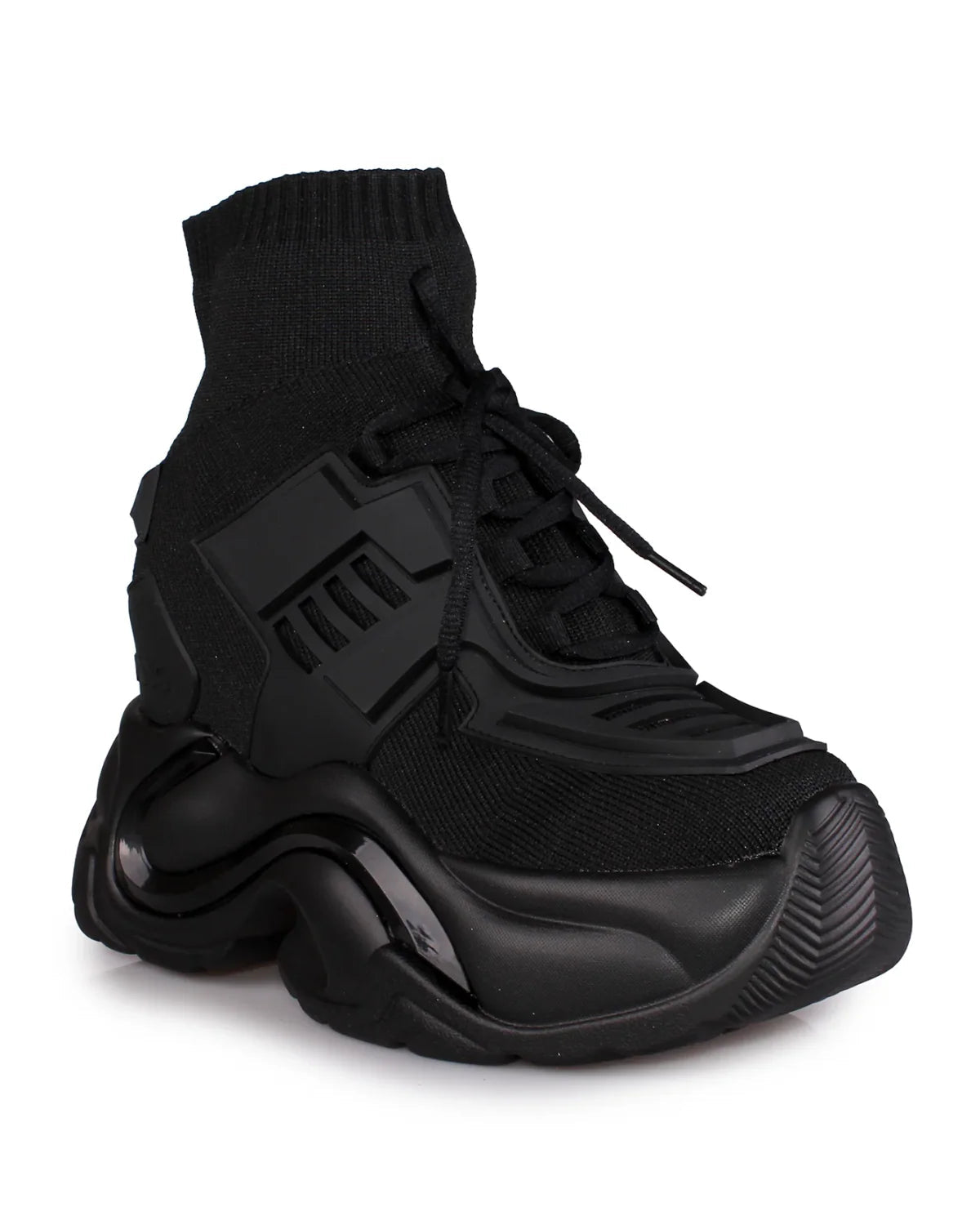 Cutting Edge Women's Black Wedge Sneakers - InstaWOW Shop