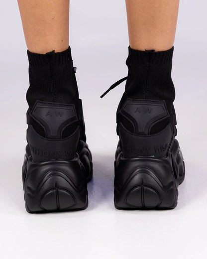Cutting Edge Women's Black Wedge Sneakers - InstaWOW Shop