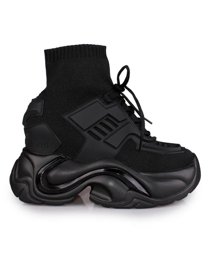 Cutting Edge Women's Black Wedge Sneakers - InstaWOW Shop