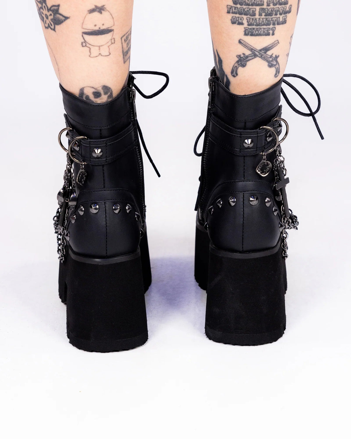 Demonia Ashes Chains & Charms Women's Black Platform Boot - InstaWOW Shop