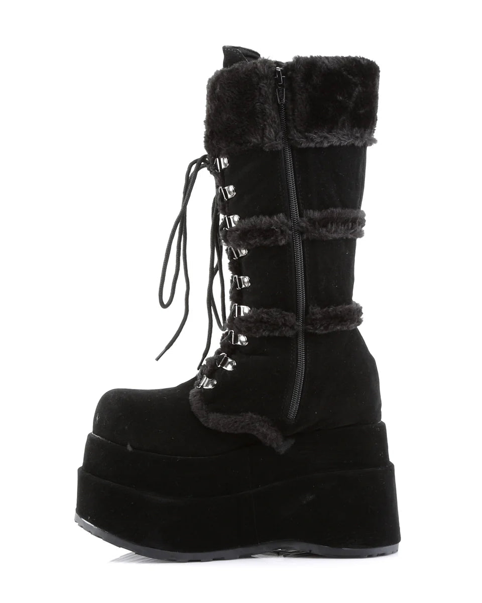 Demonia Black Bear Faux Fur Women's Boots - InstaWOW Shop