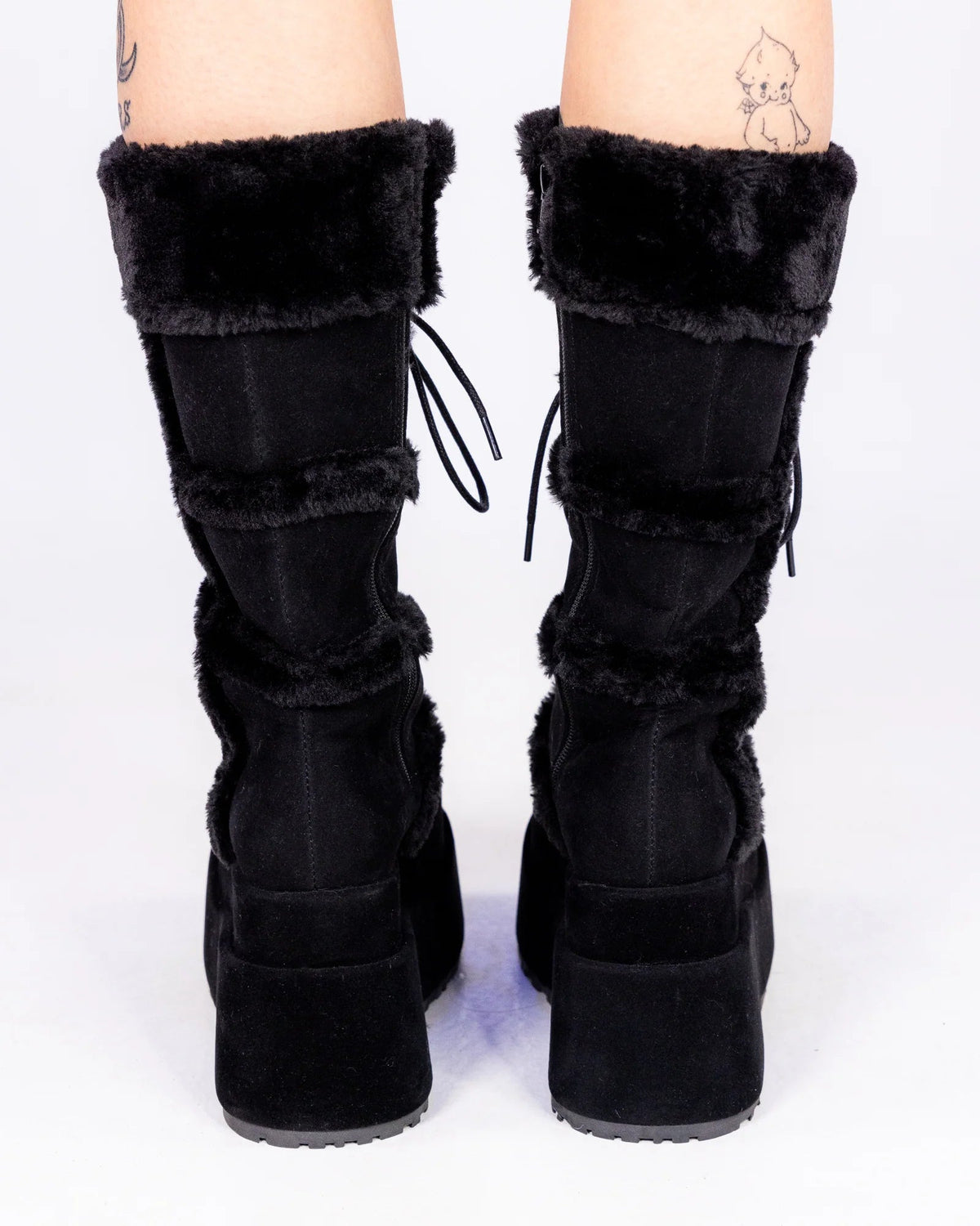 Demonia Black Bear Faux Fur Women's Boots - InstaWOW Shop