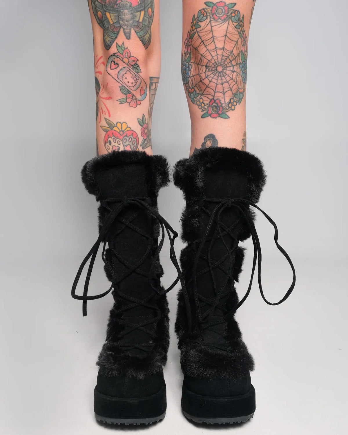 Demonia Black Winter Solstice Faux Fur Boots - InstaWOW Shop