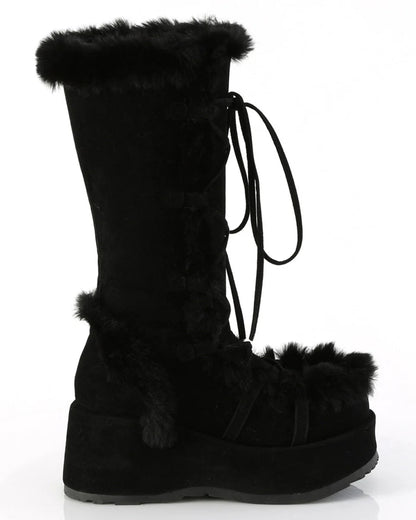 Demonia Black Winter Solstice Faux Fur Boots - InstaWOW Shop