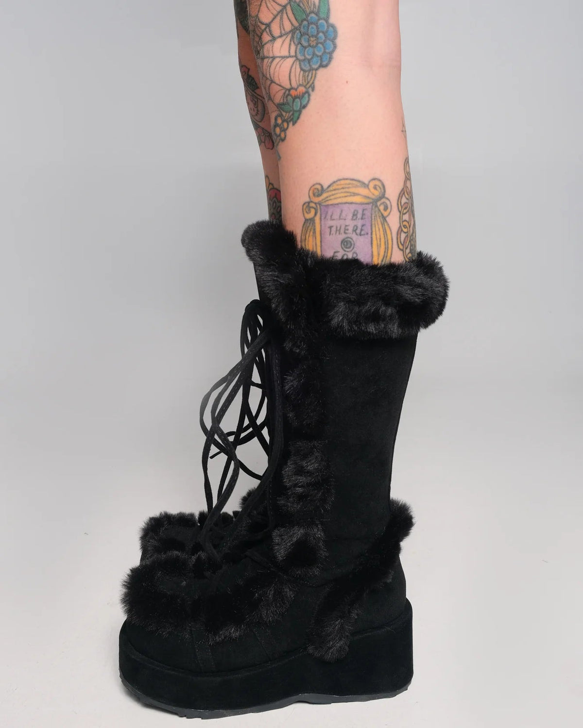 Demonia Black Winter Solstice Faux Fur Boots - InstaWOW Shop