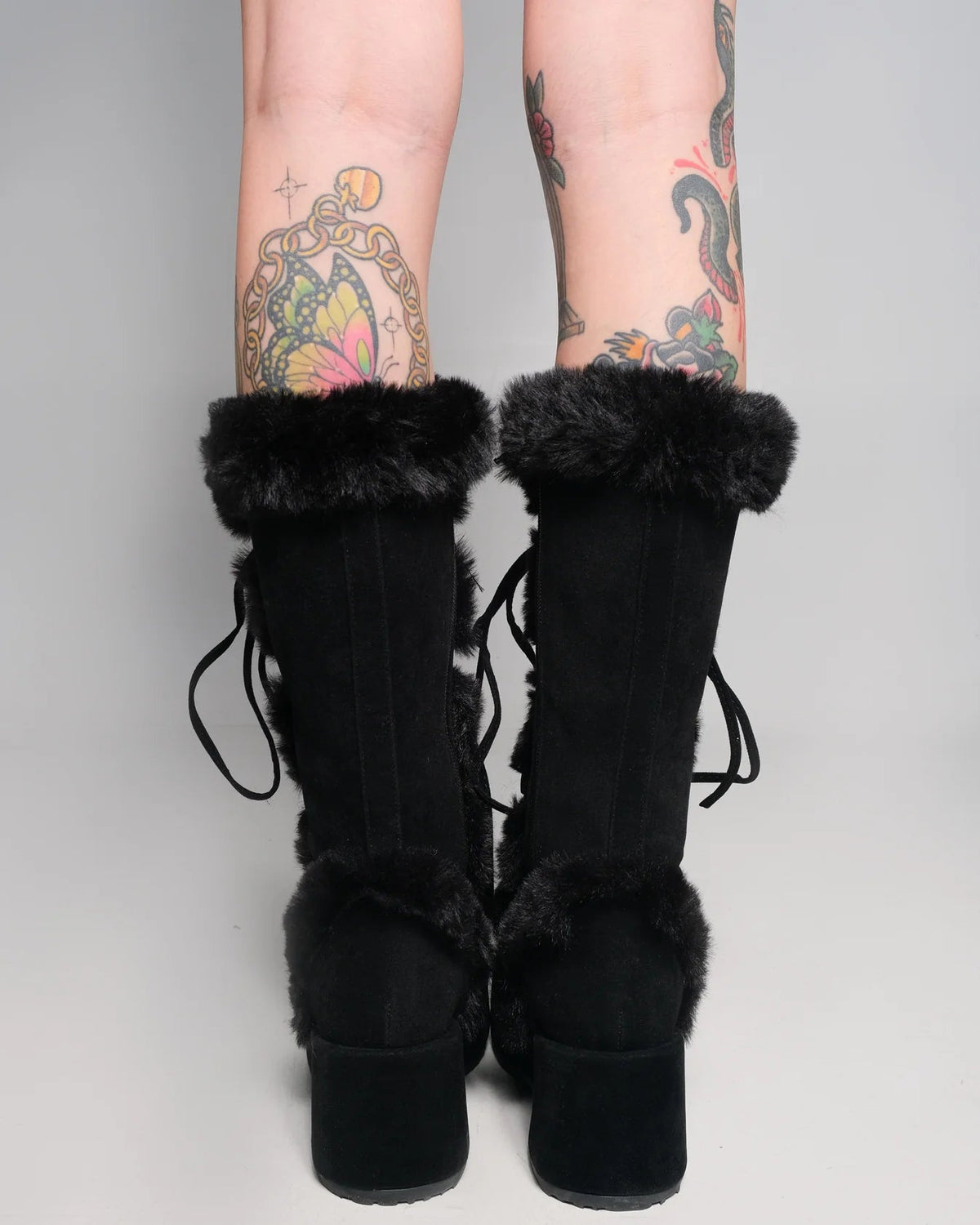 Demonia Black Winter Solstice Faux Fur Boots - InstaWOW Shop