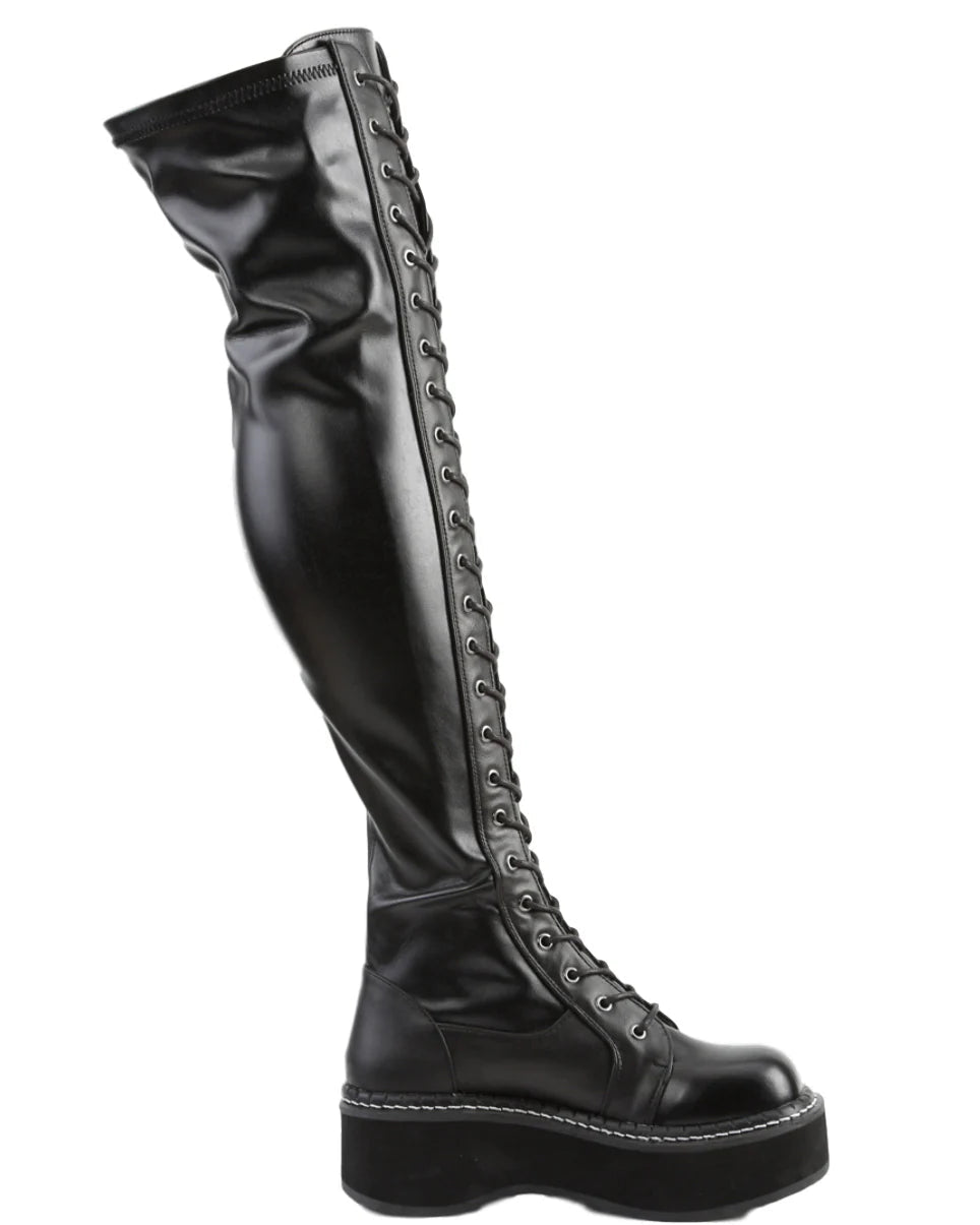 Demonia Emily Black Women's Thigh - High Boots - InstaWOW Shop
