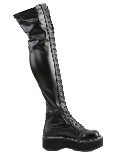 Demonia Emily Black Women's Thigh - High Boots - InstaWOW Shop