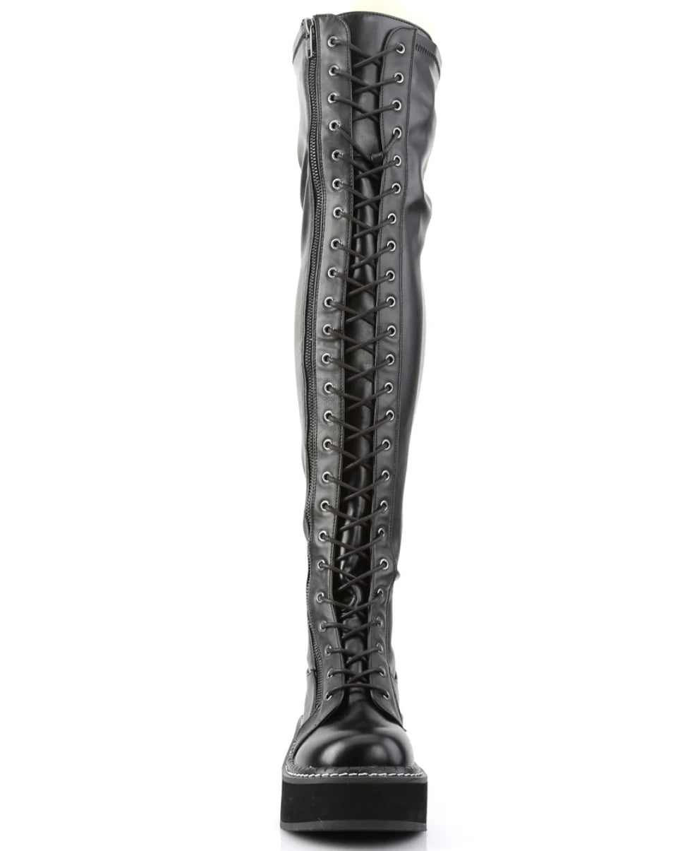 Demonia Emily Black Women's Thigh - High Boots - InstaWOW Shop