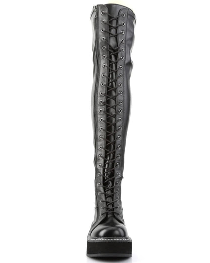 Demonia Emily Black Women's Thigh - High Boots - InstaWOW Shop