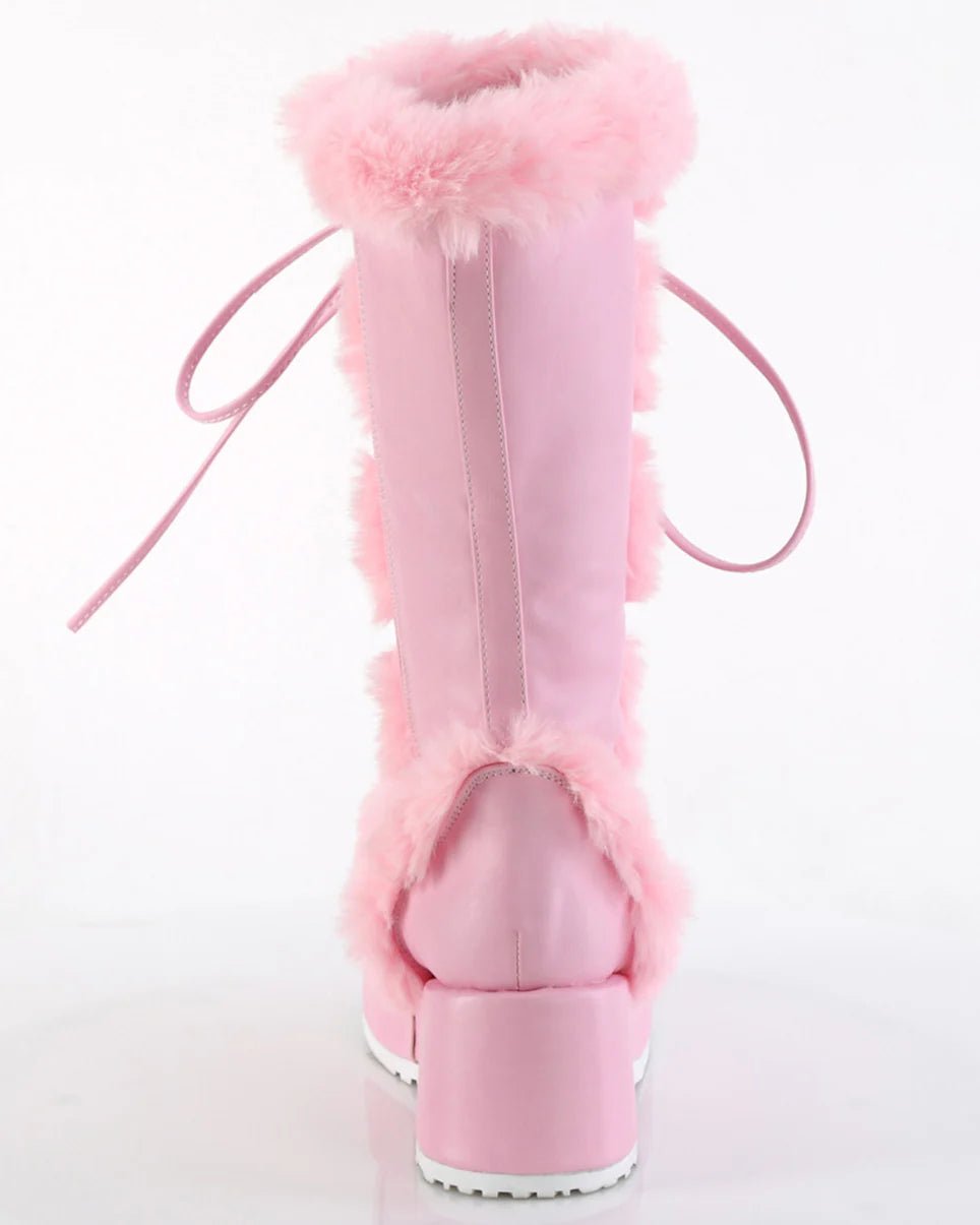 Demonia Pink Winter Solstice Faux Fur Boots - InstaWOW Shop