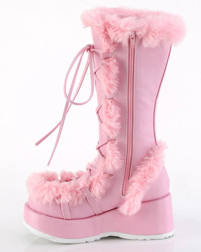 Demonia Pink Winter Solstice Faux Fur Boots - InstaWOW Shop
