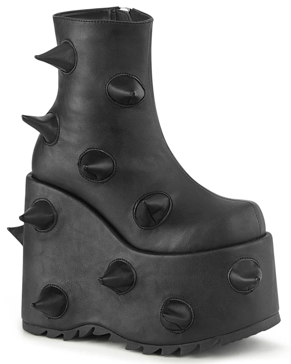 Demonia Slay Spike Women's Matte Black Platform Boots - InstaWOW Shop