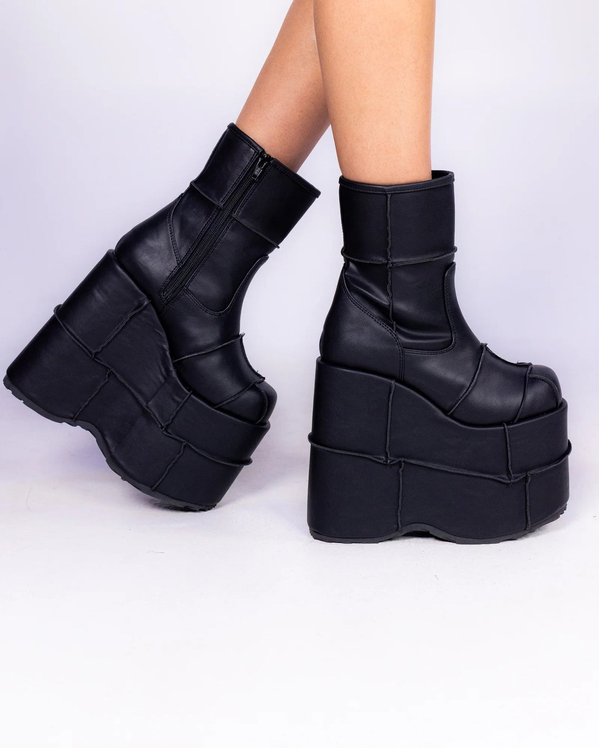 Demonia Stack Matte Black Unisex Platform Boots - InstaWOW Shop