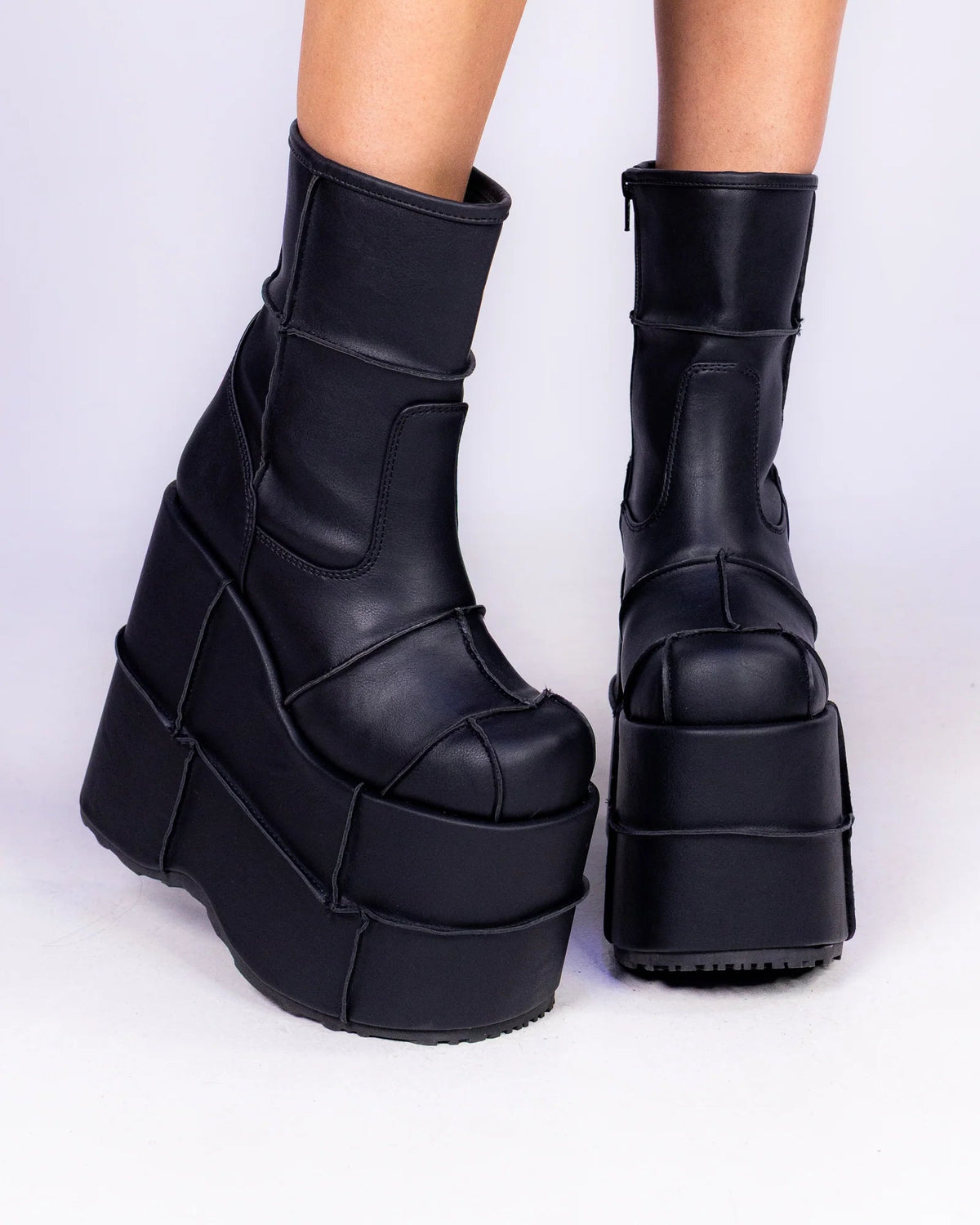 Demonia Stack Matte Black Unisex Platform Boots - InstaWOW Shop