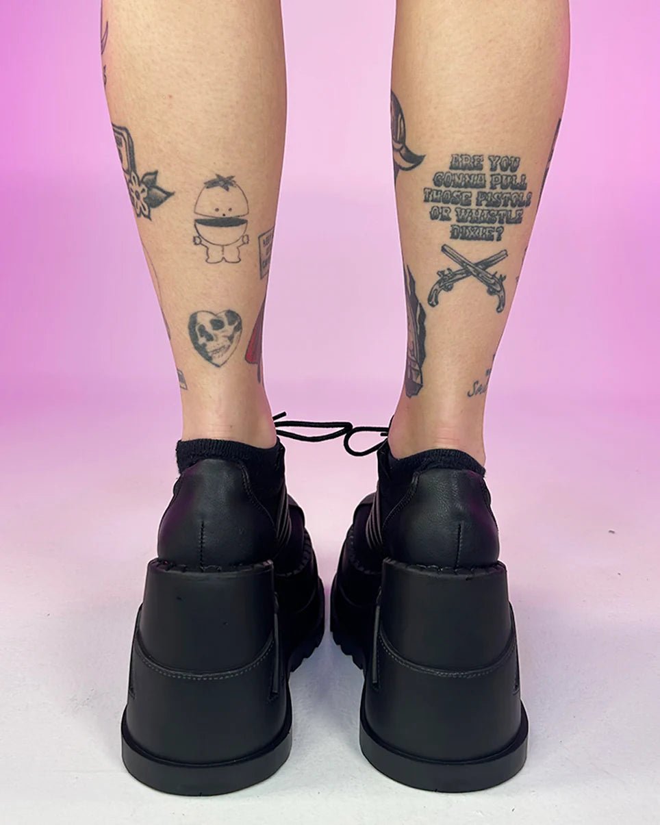 Demonia Stomp Women's Oxford Black Platforms - InstaWOW Shop
