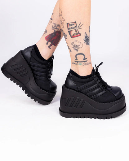 Demonia Stomp Women's Oxford Black Platforms - InstaWOW Shop