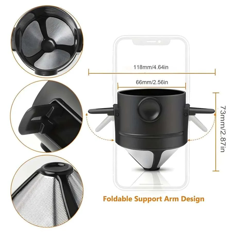 Foldable Stainless Steel Coffee Dripper Filter