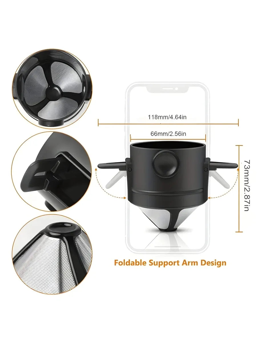 Foldable Stainless Steel Coffee Dripper Filter