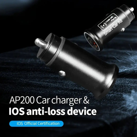 2-in-1 Car Charger And Car Locator, Supports Mobile Phone IOS Find My Application, Type-C And USB Port Car Charger, Car Finder, Remote Finder, Used For Vehicle Tracking, Positioning And Search, Vehicle Safety