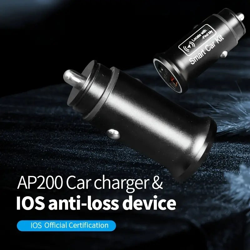 2-in-1 Car Charger And Car Locator, Supports Mobile Phone IOS Find My Application, Type-C And USB Port Car Charger, Car Finder, Remote Finder, Used For Vehicle Tracking, Positioning And Search, Vehicle Safety