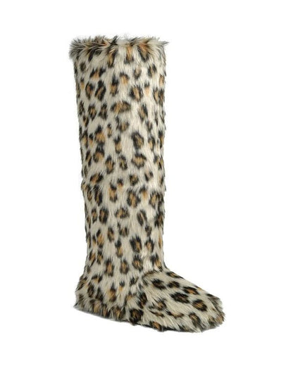 Leopard Animalistic Women's Faux Fur Platform Boots - InstaWOW Shop