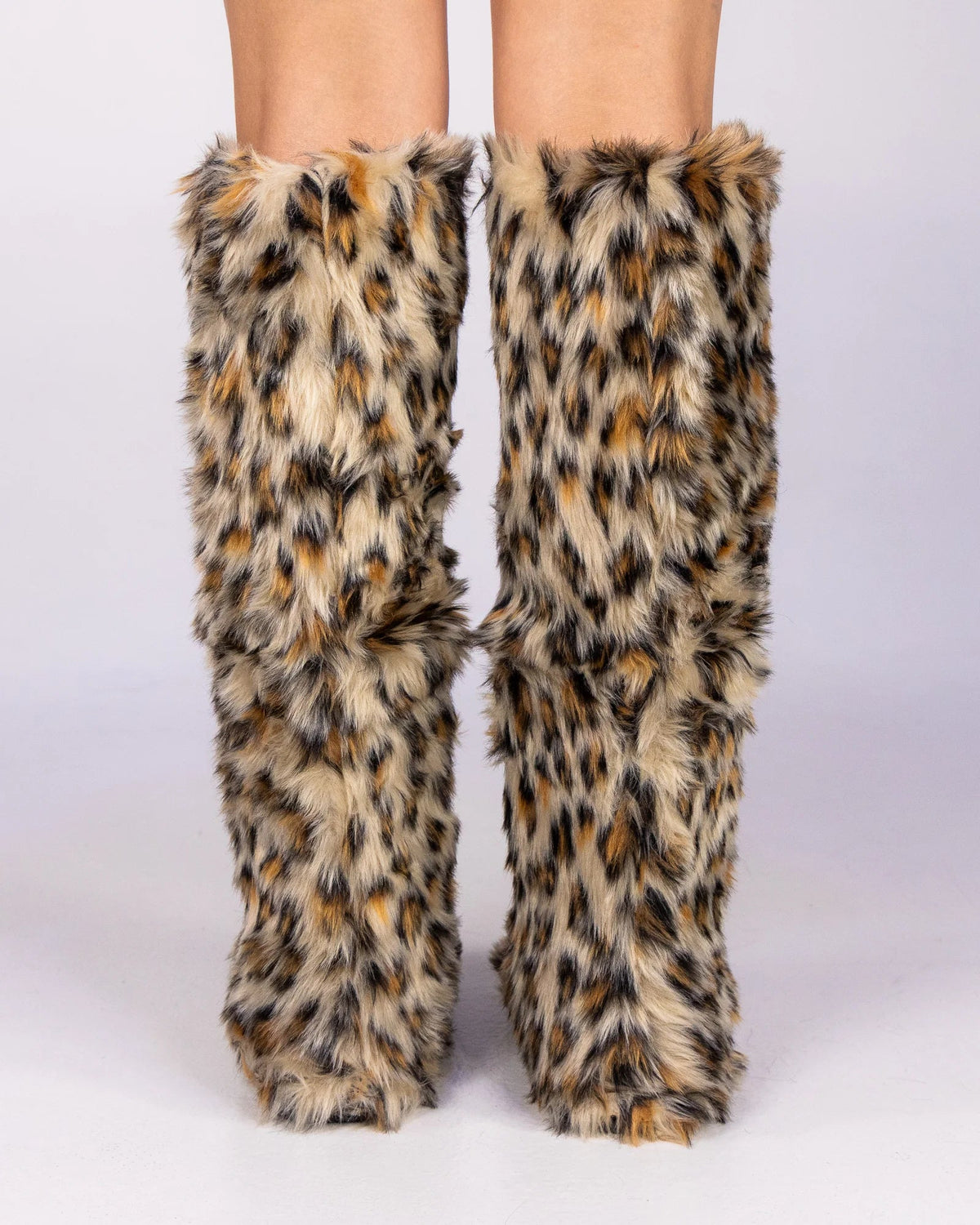Leopard Animalistic Women's Faux Fur Platform Boots - InstaWOW Shop