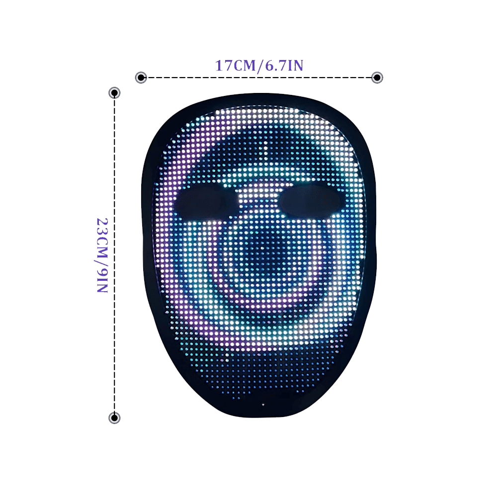 Mr.Bogie Face - transforming LED Mask, Bluetooth App Controlled Mask - USB - C Rechargeable Ultra thin - InstaWOW Shop
