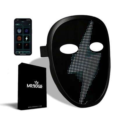 Mr.Bogie Face - transforming LED Mask, Bluetooth App Controlled Mask - USB - C Rechargeable Ultra thin - InstaWOW Shop
