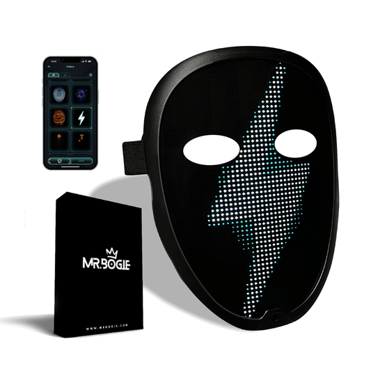 Mr.Bogie Face - transforming LED Mask, Bluetooth App Controlled Mask - USB - C Rechargeable Ultra thin - InstaWOW Shop