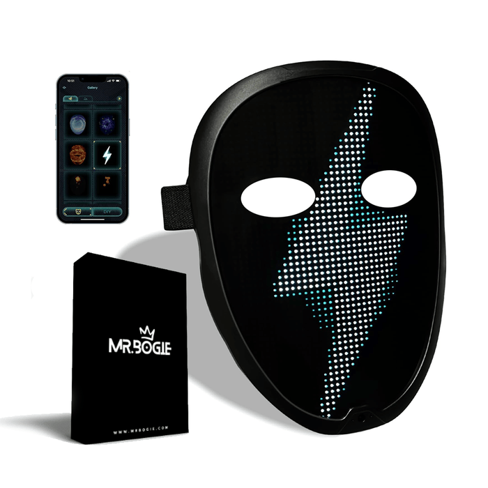 Mr.Bogie Face - transforming LED Mask, Bluetooth App Controlled Mask - USB - C Rechargeable Ultra thin - InstaWOW Shop