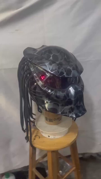 Phantom ProX Full Face Motorcycle Riding LED Helmet with Anti Fog and Laser Beam