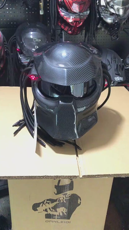PhantomX Full Face Motorcycle Riding LED Helmet with Anti Fog and Laser Beam