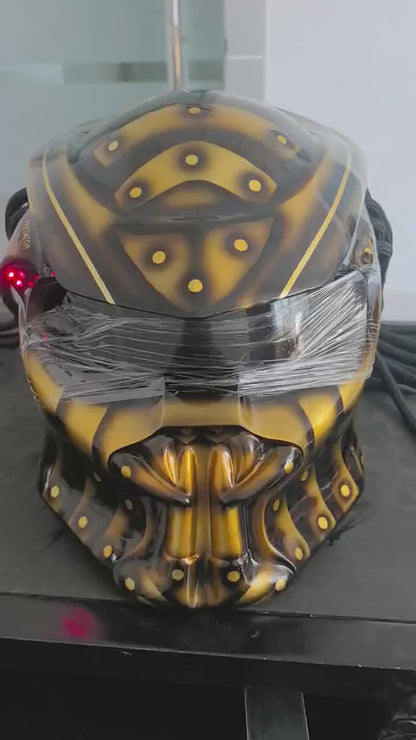 PhantomZ Full Face Motorcycle Riding LED Helmet with Anti Fog and Laser Beam