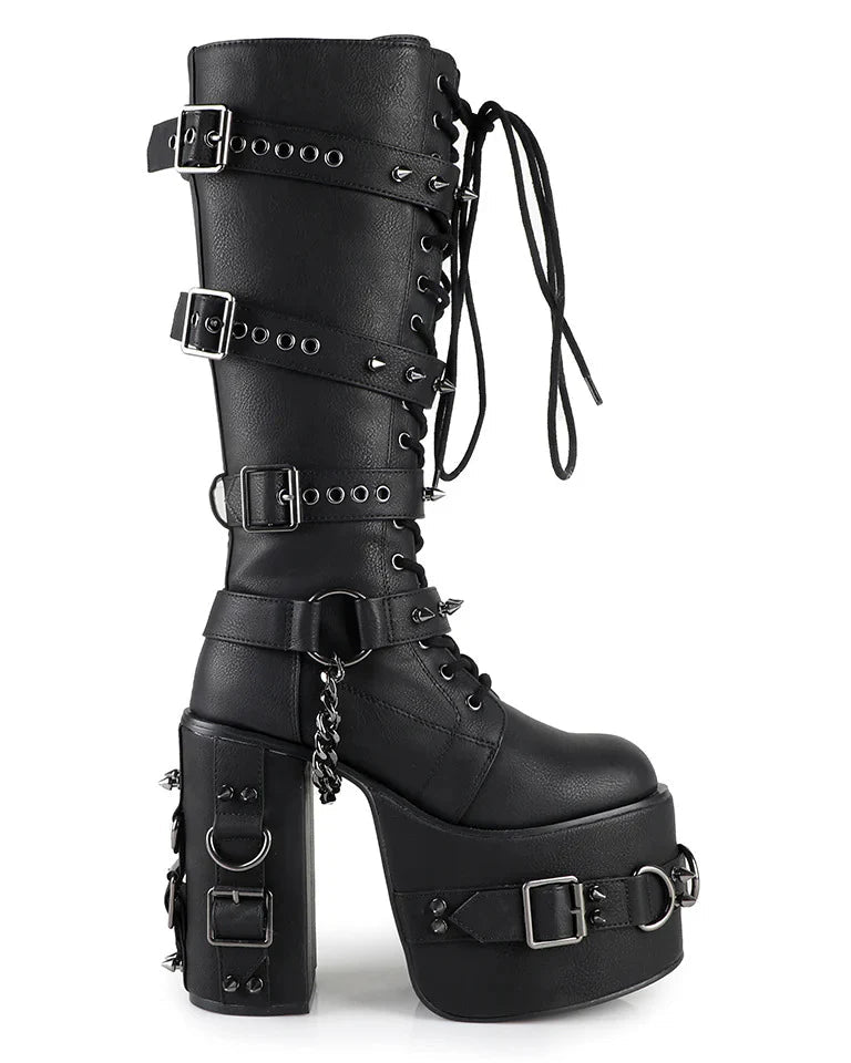 Princess Darkness Women's Black Knee High Platform Boots - InstaWOW Shop