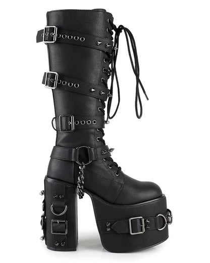 Princess Darkness Women's Black Knee High Platform Boots - InstaWOW Shop