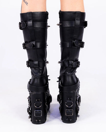 Princess Darkness Women's Black Knee High Platform Boots - InstaWOW Shop