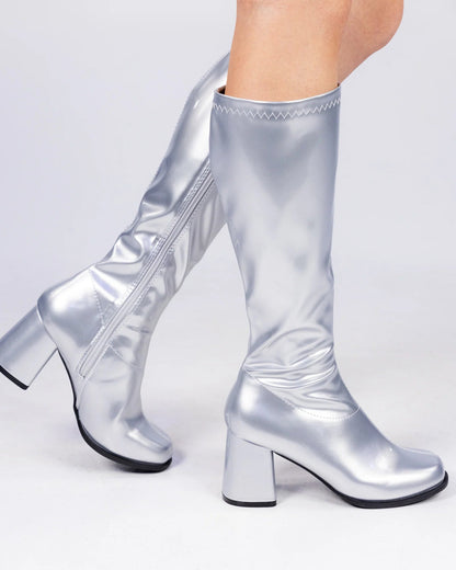Silver Undeniable Women's Go - Go Boots - InstaWOW Shop